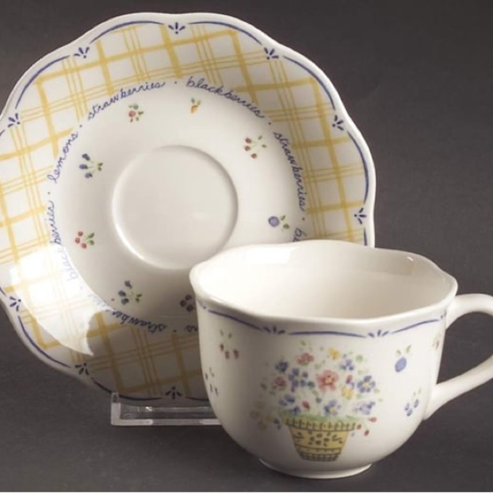 NIKKO DENA’S GARDEN MADE IN JAPAN 1998 TEA CUP & SAUCERS